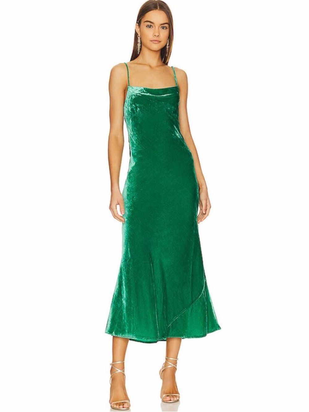 New With Tags RHODE Velvet Jemima Dress In Emerald Size 10- $535 Retail!
